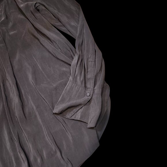 H&M Conscious Long Sleeve Tunic Blouse | US 10 | Charcoal Gray Sustainable Style - Picture 3 of 5